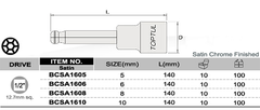 Capat cheie hexagonala bila lung 1/2 5-140mm Toptul - imagine 1
