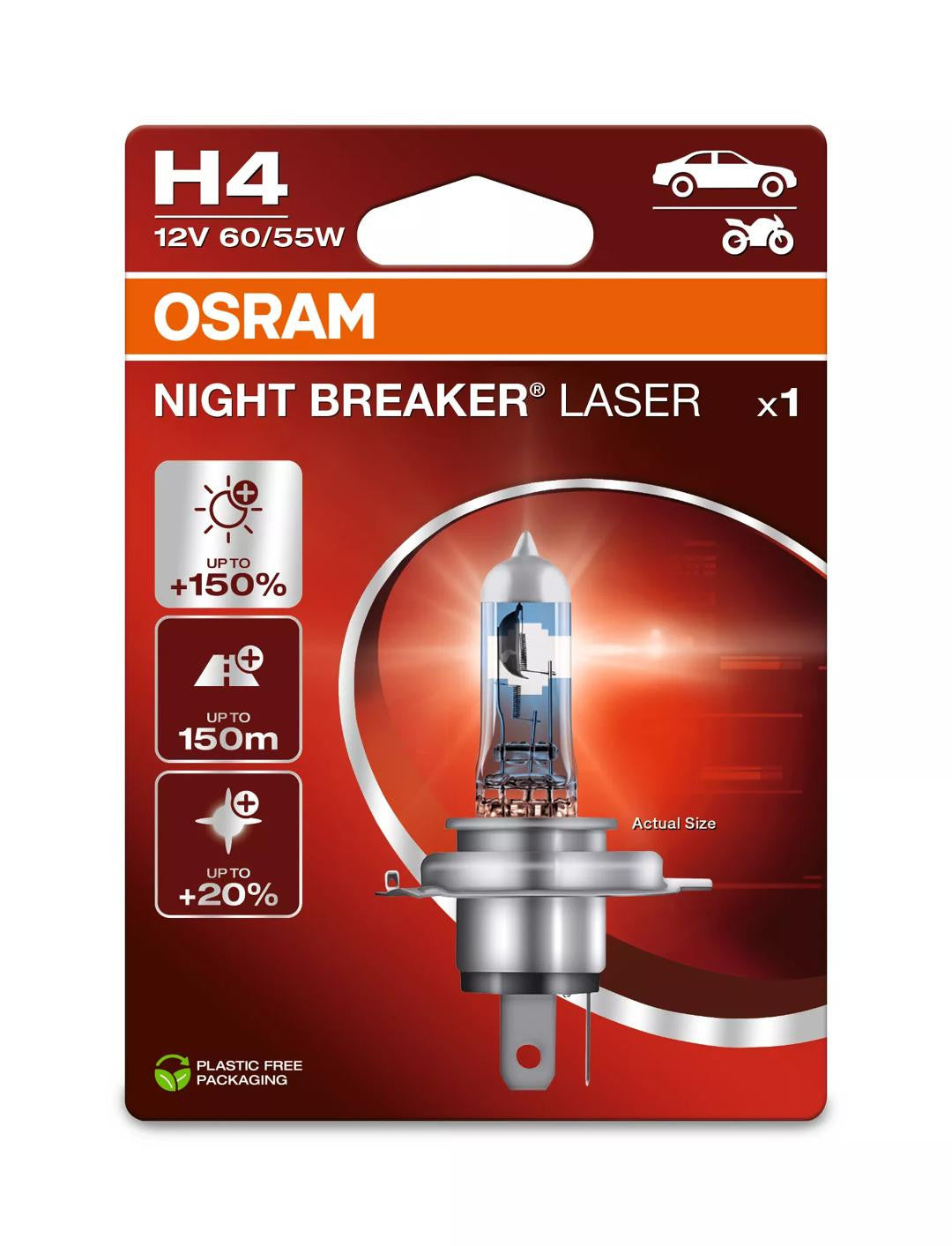 Bec Osram Night Breaker Laser Next Generation H4 12V 60/55W P43t blister Osram - imagine 1