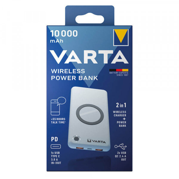 Acumulator extern Wireless Power Bank 10.000 mAh Varta - imagine 1
