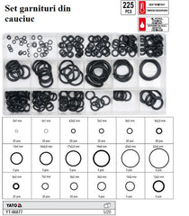 Set garnituri din cauciuc 225 piese Yato - imagine 1