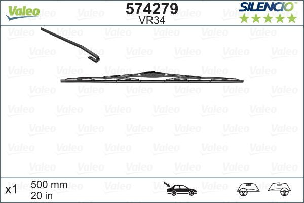 Stergator Valeo Silencio Performance 500mm Valeo - imagine 1