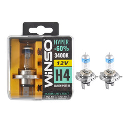 Bec Halogen Winso Hyper +60% H4 - 12V, 60/55W P43t-38 ● 3400K ●  Set 2 buc Winso - imagine 1
