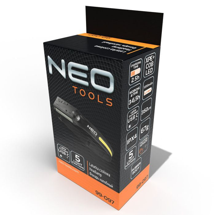 Lanterna de cap cu banda led inclusa 2 in 1 Neo Tools - imagine 8