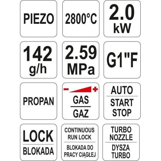 YATO ARZATOR GAZ PIEZO 2KW Yato - imagine 5