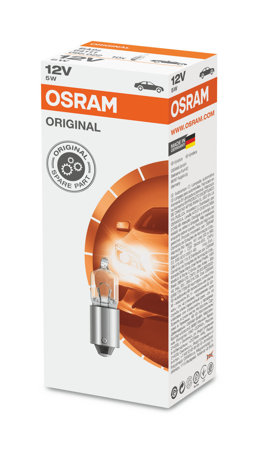 Bec Osram Original 5W 12V BA9s Osram - imagine 3