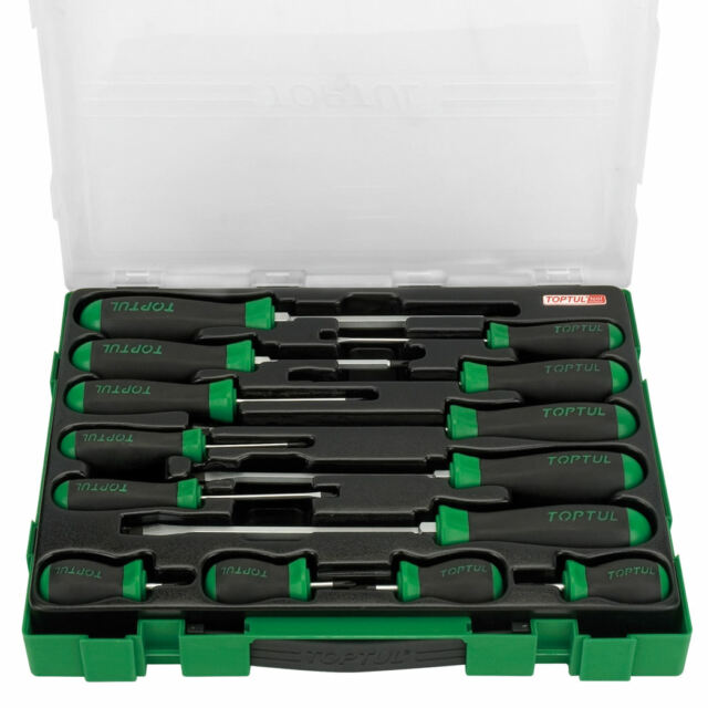 Set surubelnite 14 piese drepte+cruce Toptul - imagine 1