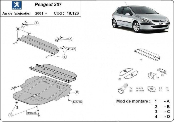 Scut metalic motor, cutie de viteză MTR - imagine 1