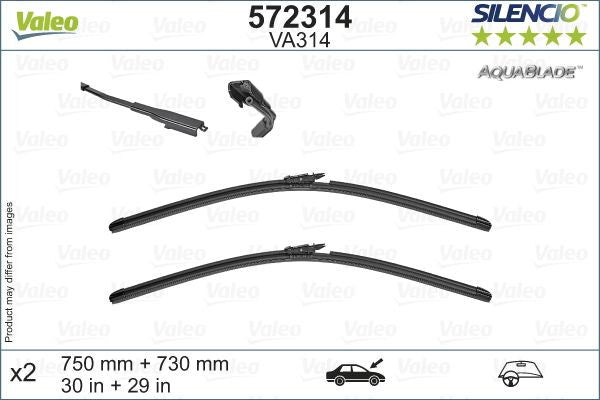 Set stergatoare Valeo Silencio AquaBlade 750/730 mm Valeo - imagine 1