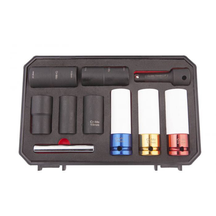 SET CHEI TUBULARE PENTRU ROȚI DE 1/2" (10 BUCĂȚI) Clas - imagine 2