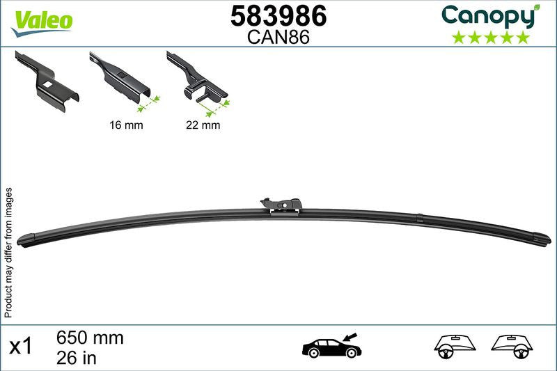 Lamela stergator Valeo Canopy 650 mm | 26 inch Valeo - imagine 2