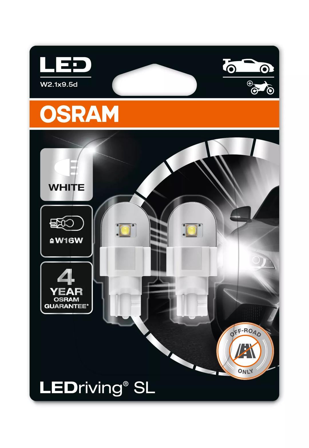 Bec Osram LEDriving SL W16W | 12V - L2.1x9.5d - Set 2 buc (Off-Road) Osram - imagine 1