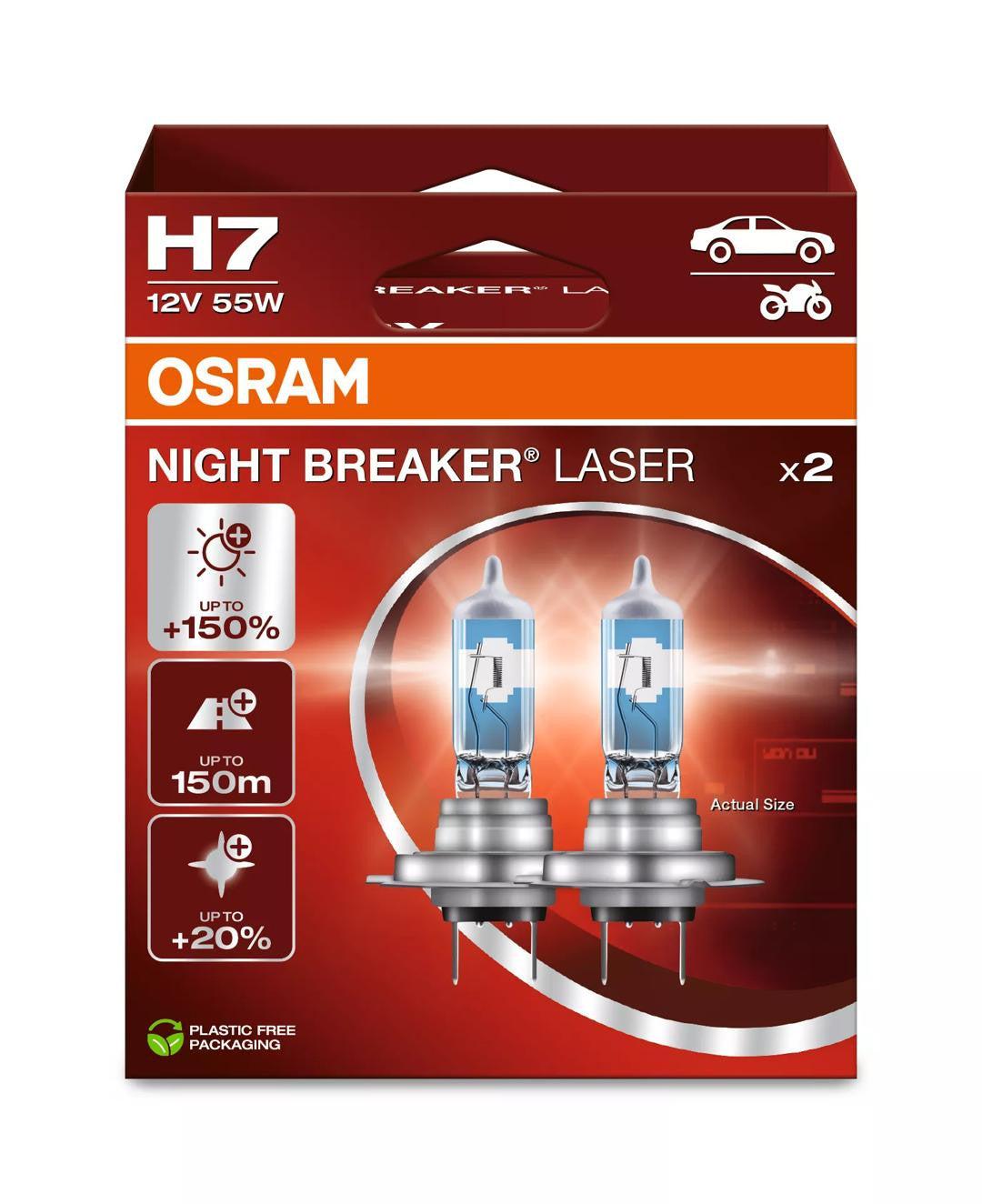 Bec Osram Night Breaker Laser Next Generation H7 12V 55W PX26d Set 2 buc Osram - imagine 1