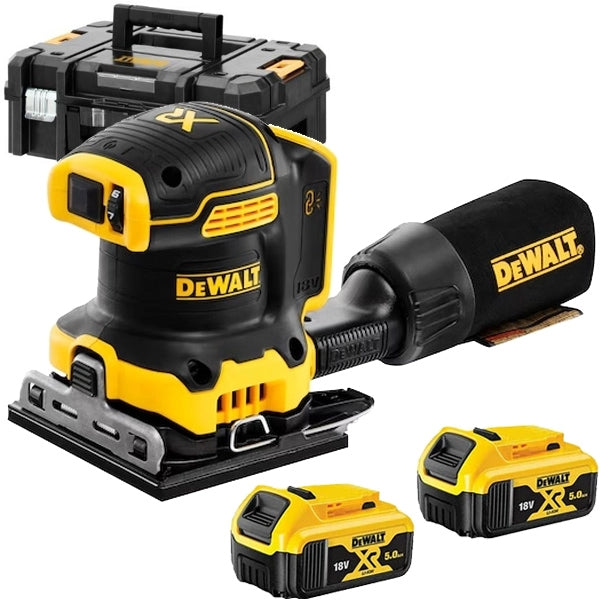 Slefuitor cu vibratii cu 2 acumulatori, Li-Ion, 18 V, 5 Ah, 108x115 mm Dewalt - imagine 1