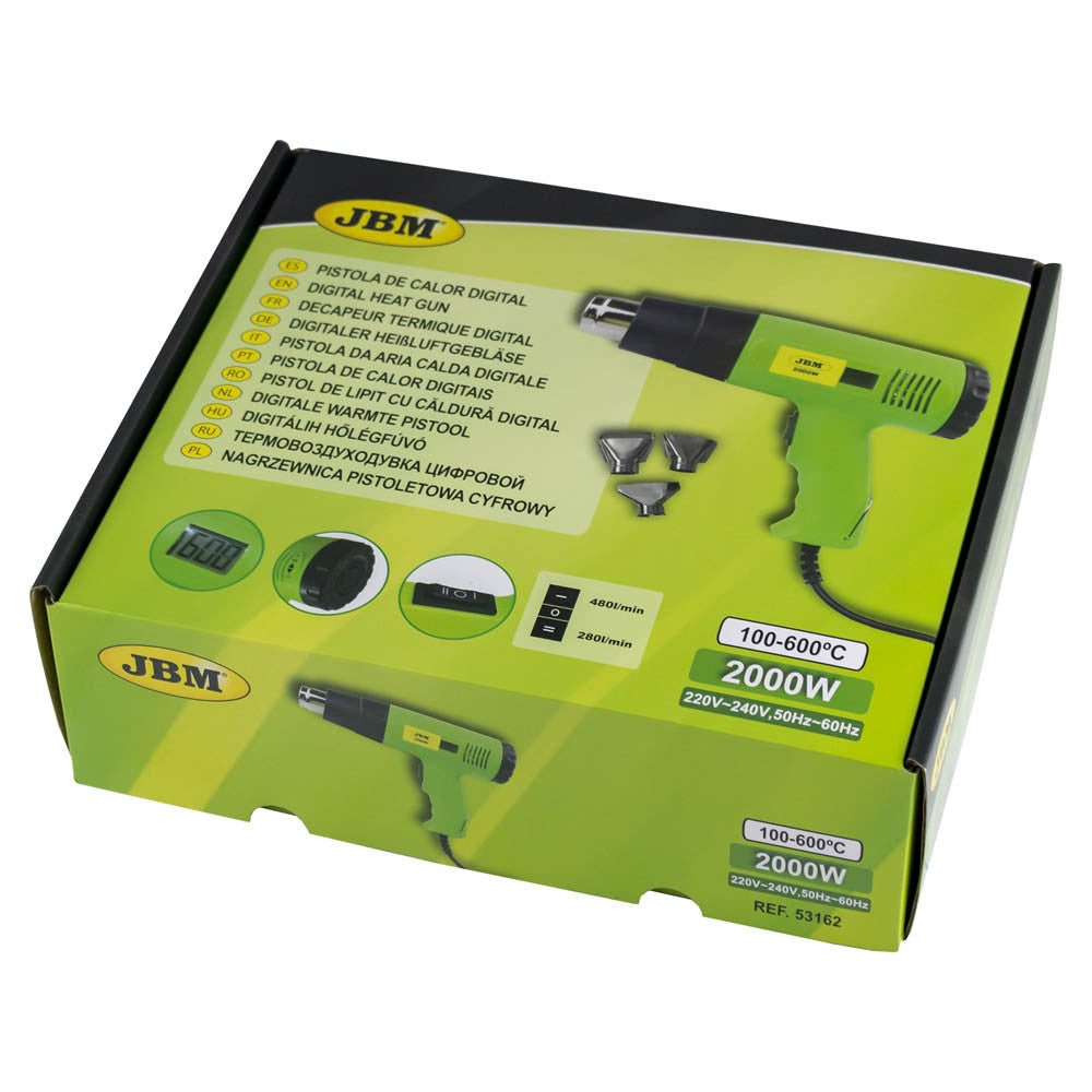 PISTOL DE LIPIT CU CĂLDURĂ DIGITAL 2000W JBM - imagine 4