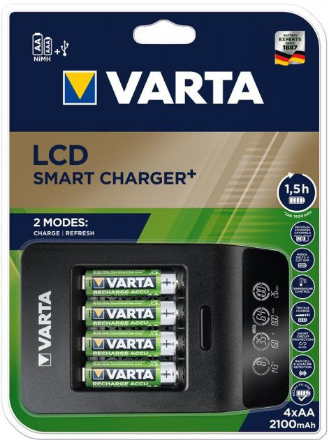 Încărcător VARTA LCD Smart Plus CHARGER+4xAA 2100 mAh (57684101441) Varta - imagine 1