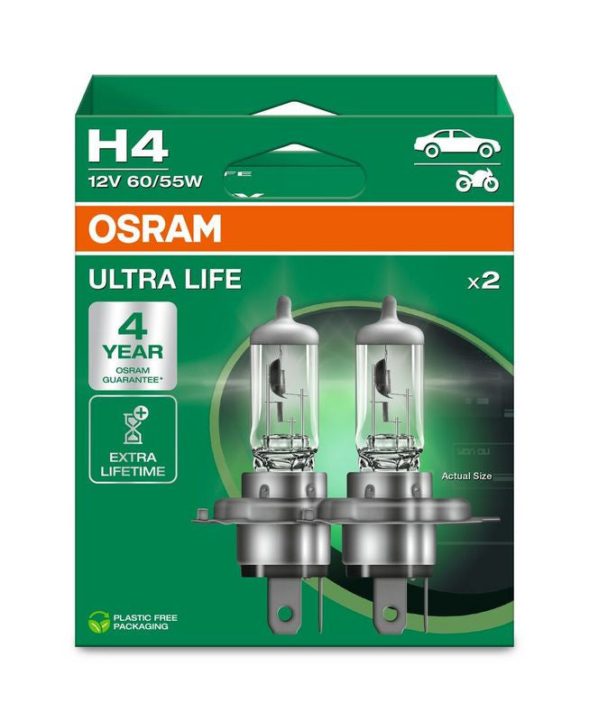 Bec Osram Ultra Life H4 12V 60/55W Set 2 buc Osram - imagine 1