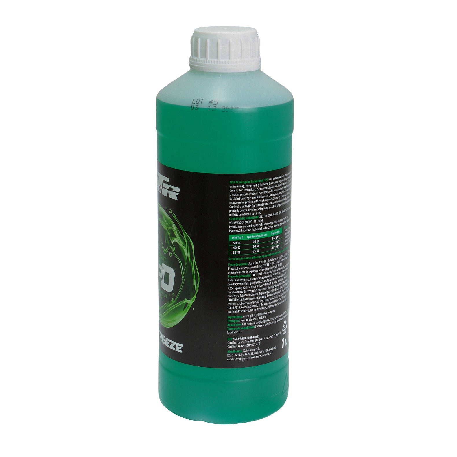 Antigel concentrat MTR Tip D Verde (-72°C) 1L MTR - imagine 2