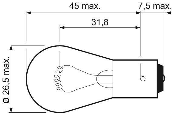 Bec Valeo Essential P21W 12V 21W BA15s Valeo - imagine 2