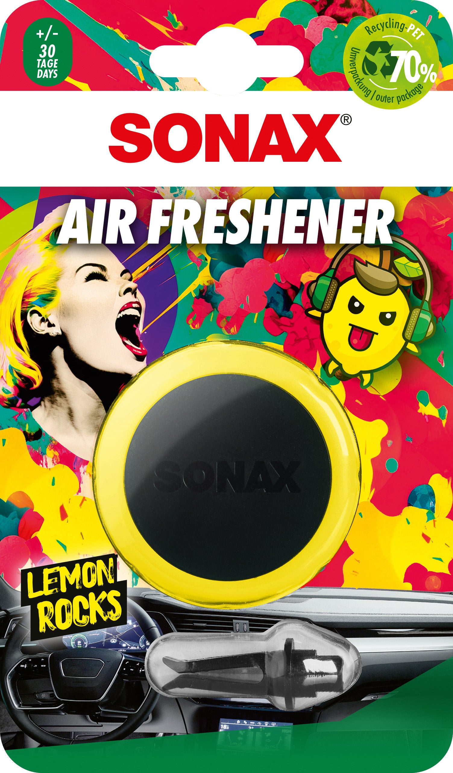 SONAX Odorizant auto grila aerisire Lemon Rocks Sonax - imagine 1