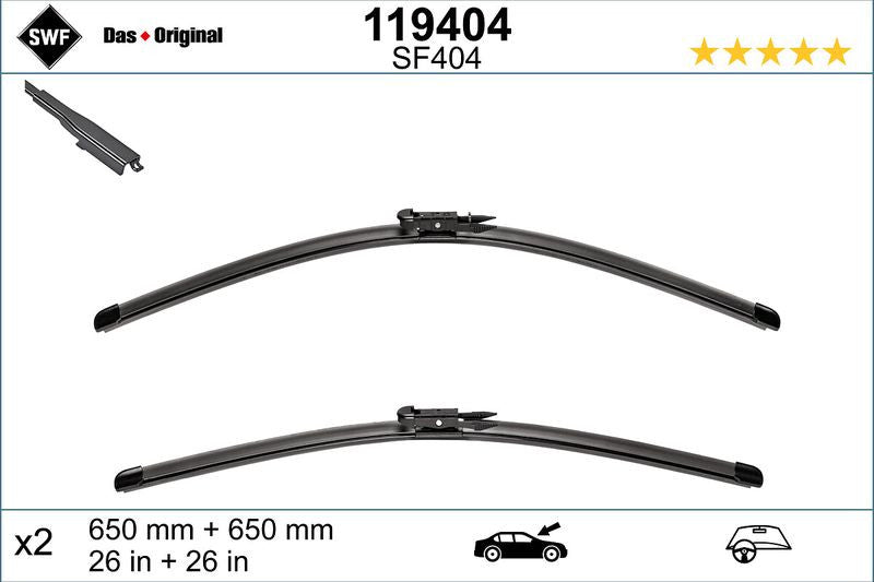 Set lamela stergator SWF Wiper FB OE LHD 650/650 mm SWF - imagine 1