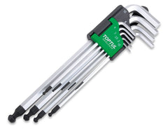 Set chei hexagonale Tip L, 9 buc, Extra lung Toptul - imagine 1