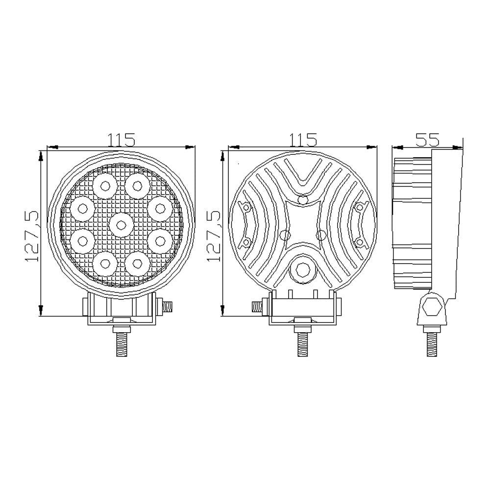 Proiector Led Auto Off Road - 27W - 9 SMD LED Carguard Carguard - imagine 6