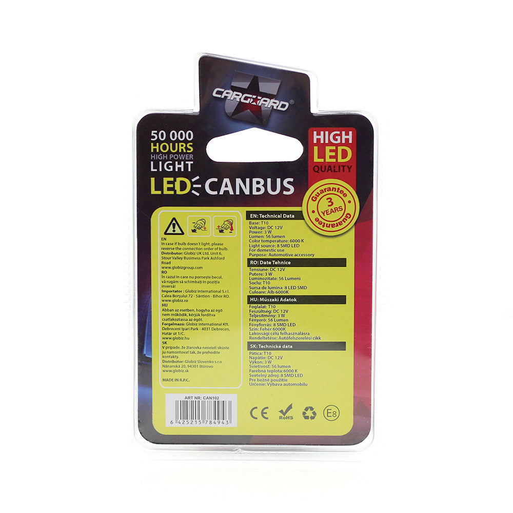 Bec MTR T10 12V 3W Set 2 buc Carguard - imagine 4