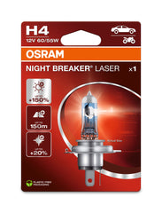 BEC 12V H4 60/55 W NIGHT BREAKER LASER NextGen +150% BLISTER 1 BUC OSRAM