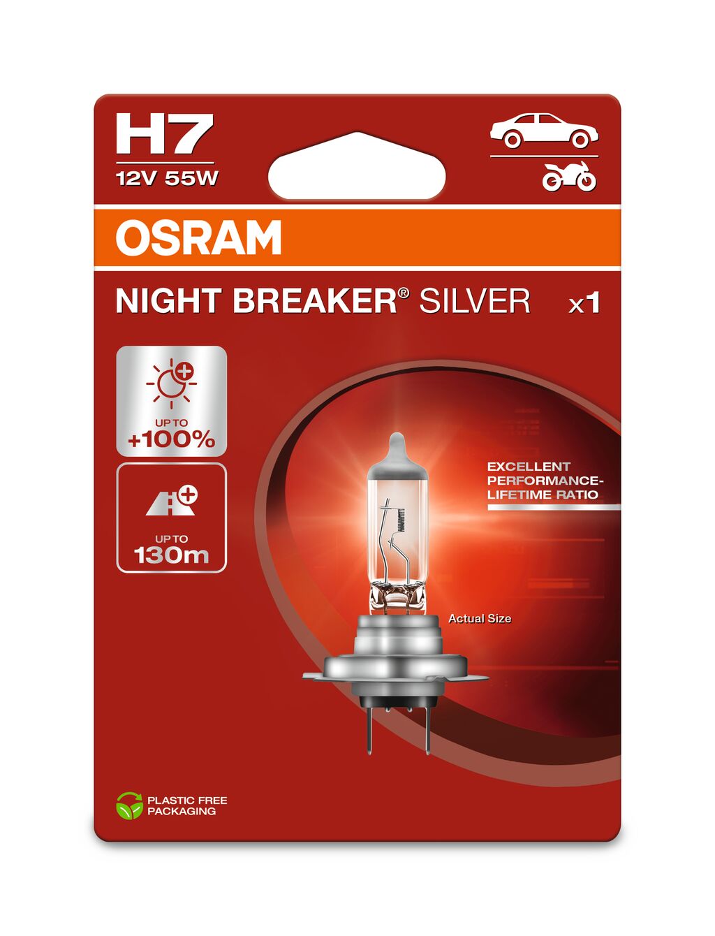 BEC 12V H7 55 W NIGHT BREAKER SILVER +100% BLISTER 1 BUC OSRAM