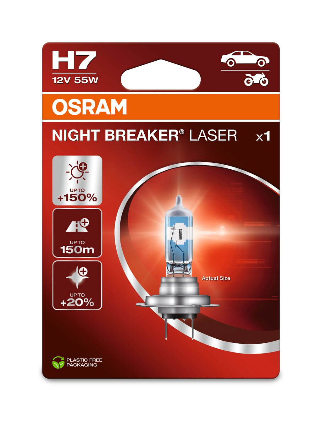 BEC 12V H7 55 W NIGHT BREAKER LASER NextGen +150% BLISTER 1 BUC OSRAM