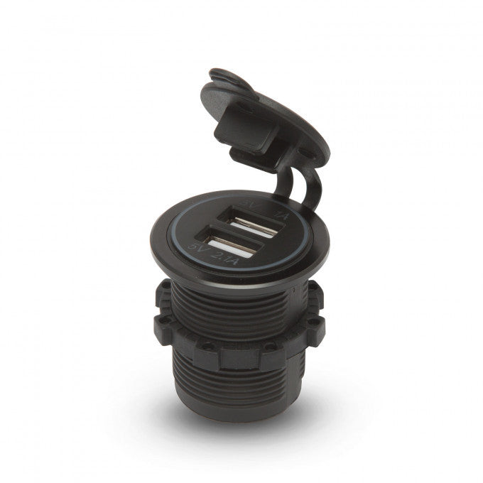 Adaptor USB instalabil în locaşul brichetei – lumină albastră Carguard - imagine 4