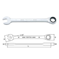 Cheie combinata cu clichet 14 mm Toptul - imagine 1