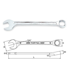 Cheie combinata 16 mm Toptul - imagine 1