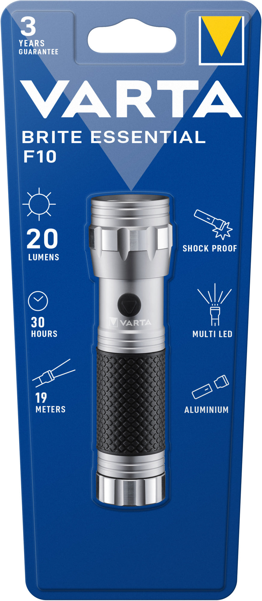 Lanterna LED Varta Brite Essential F10, 20 lm, 3xAAA, Aluminiu/cauciuc Varta - imagine 1