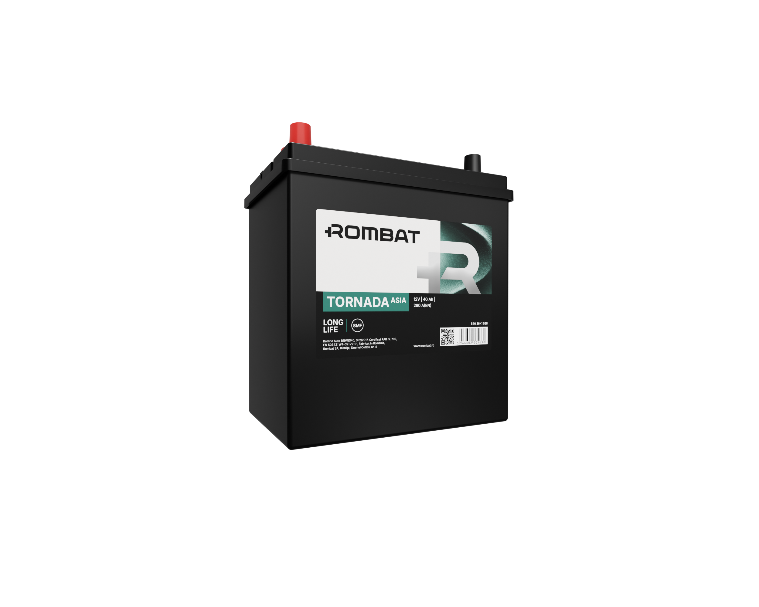 Acumulator Rombat Tornada Asia NS40 DM 40 Ah 300A [Bornă Inversă] Rombat - imagine 3