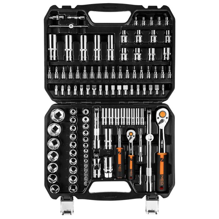Set de chei 1/4", 1/2", 110 de piese, CrV Neo Tools - imagine 2