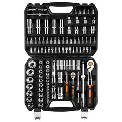 Set de chei 1/4", 1/2", 110 de piese, CrV Neo Tools - imagine 2