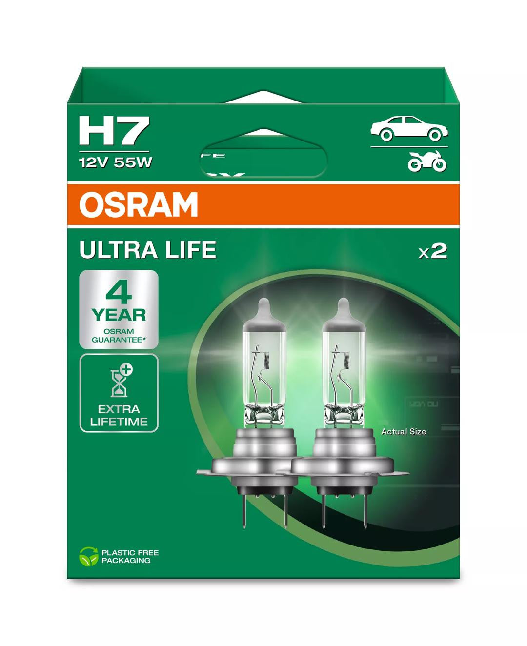 Bec Osram Ultra Life H7 12V 55W Set 2 buc Osram - imagine 1