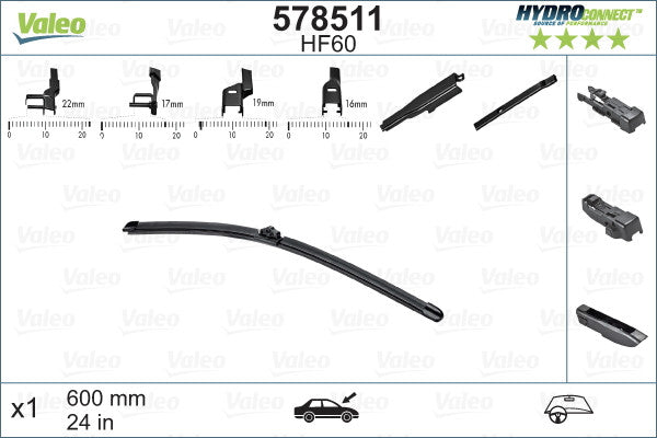 Stergator Valeo HydroConnect 60 cm Valeo - imagine 1