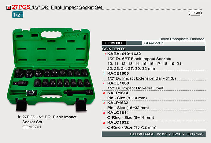 Set tubulare impact 1/2 27 buc. Toptul - imagine 2