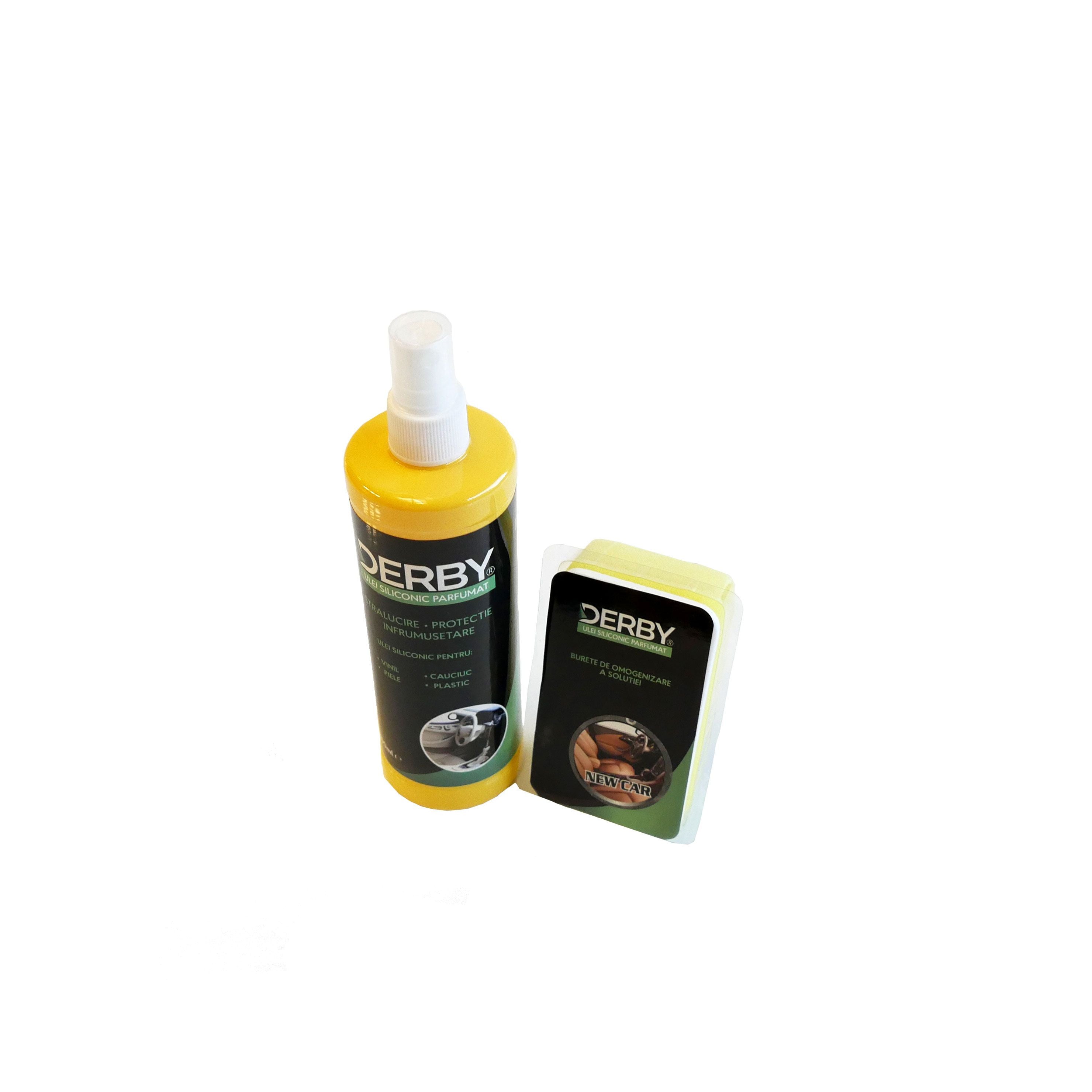Ulei siliconic parfumat pentru bord Pin 300 ml + burete DERBY - imagine 1