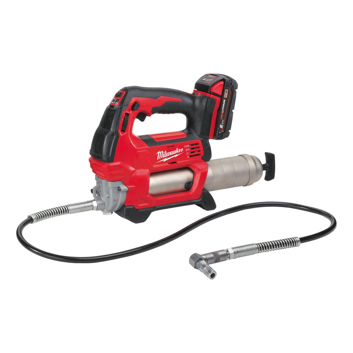 Pistol pentru gresat M18™ Milwaukee M18GG-201C, cod 4933440490, 1 x M18 B2 acumulator, M12-18 C încărcător, cutie plastic Milwaukee - imagine 2