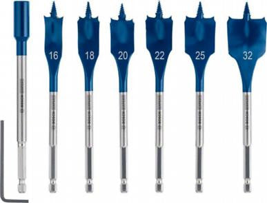 Set de burghie plate EXPERT Self Cut Speed, 16/18/20/22/25/32 mm, 7 buc. Bosch - imagine 1