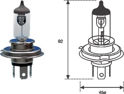 Bec Magneti Marelli H4 12V 60/55W P43t Magneti Marelli - imagine 1
