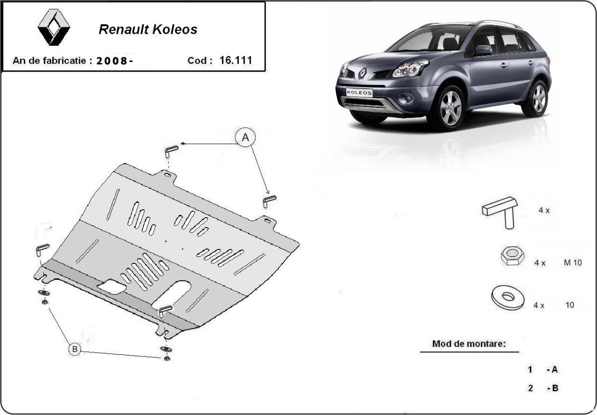 Scut metalic motor, cutie de viteză MTR - imagine 1