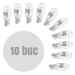 Bec MTR T10 12V 3W (W3W) Set 10 buc Carguard - imagine 2