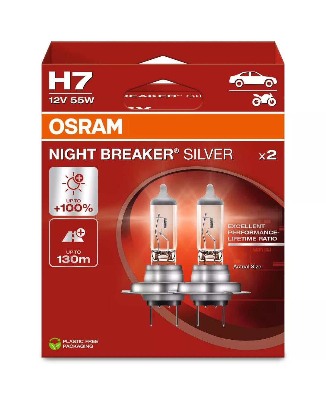 Bec Osram Night Breaker Silver H7 12V 55W PX26d Set 2 buc Osram - imagine 1