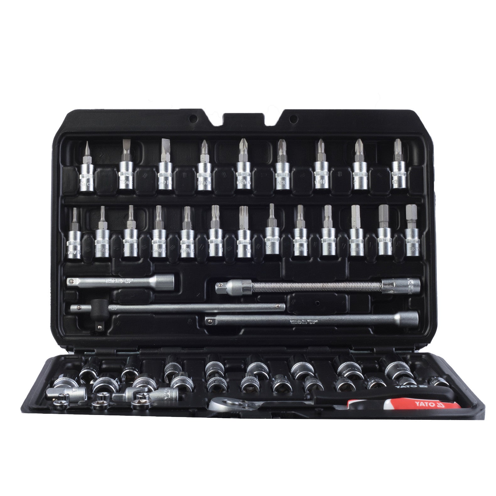 Set de chei tubulare ½" și ¼", cu multiple funcții, 73 de piese Neo Tools - imagine 1