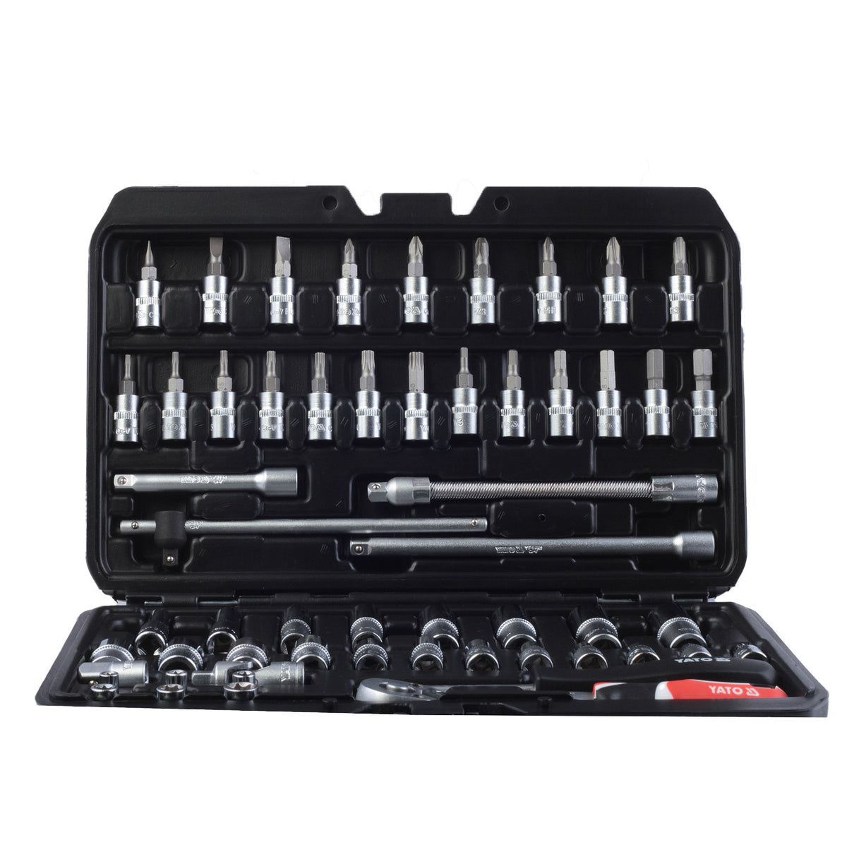 Set de chei tubulare ½" și ¼", cu multiple funcții, 73 de piese Neo Tools - imagine 1