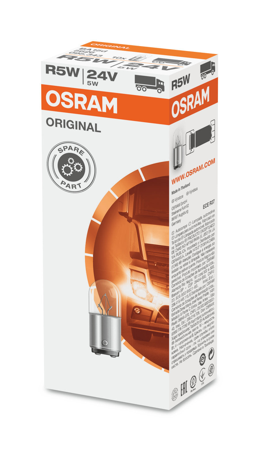 Bec Osram Original R5W 24V 5W BA15d Osram - imagine 1